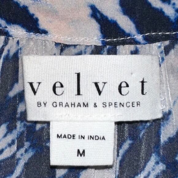 Velvet by Graham & Spencer Leah Blue Tie Dye Long Sleeve Peasant Dress Size M - Picture 4 of 15